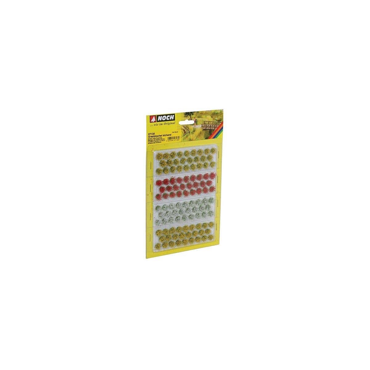 Grass Tufts -- Flowering Plants - Yellow, Red, White 1/4′ 6mm Fibers pkg(104), All Scales, Noch Gmbh & Co 7135