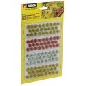 Grass Tufts -- Flowering Plants - Yellow, Red, White 1/4′ 6mm Fibers pkg(104), All Scales, Noch Gmbh & Co 7135