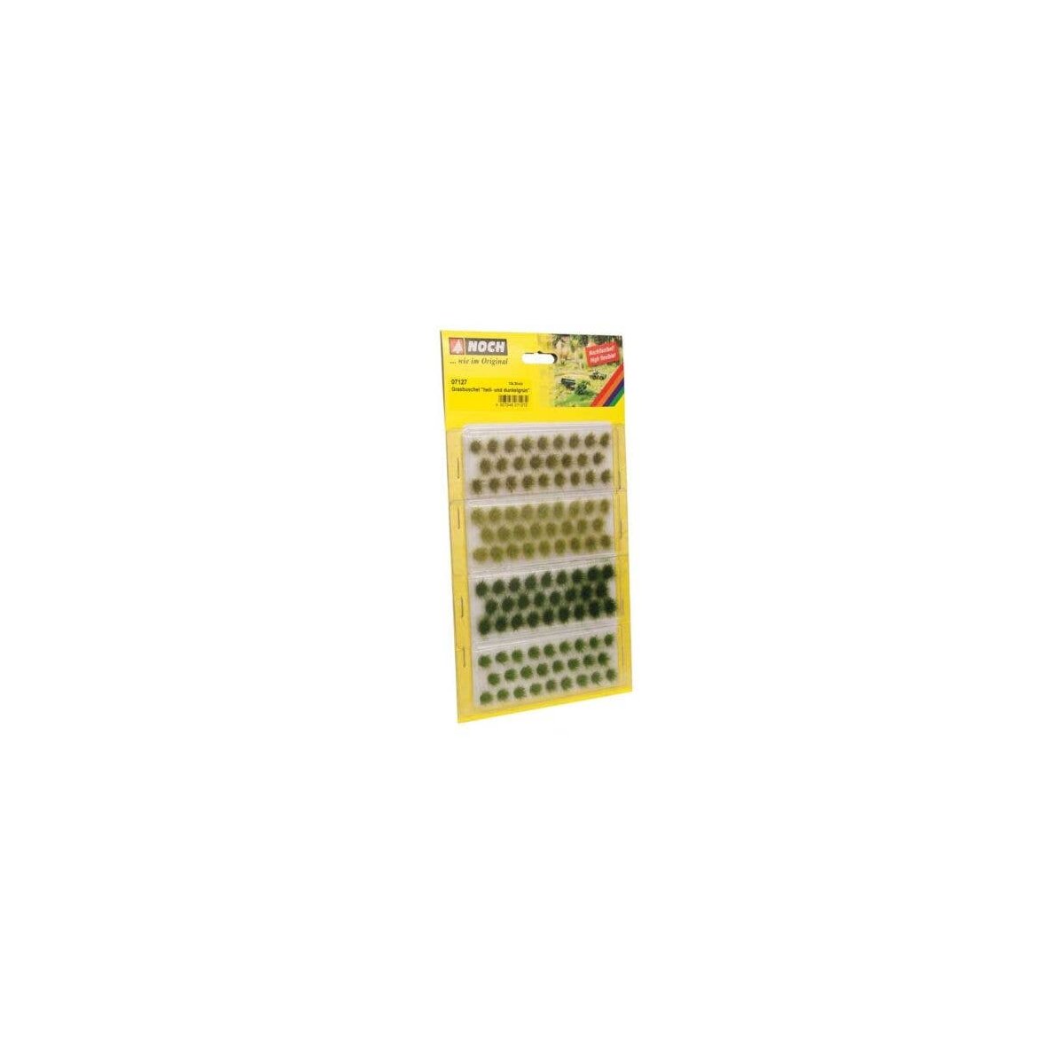Grass Tufts -- Light and Dark Green 1/4′ 6mm Fibers pkg(104), All Scales, Noch Gmbh & Co 7127