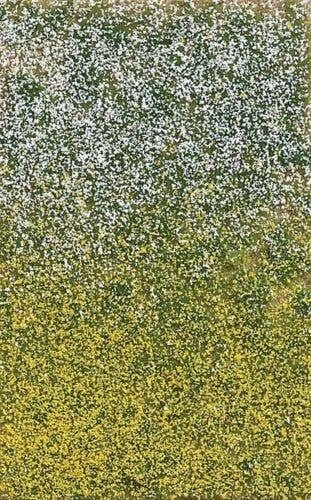 Grass Tuft Sheet -- Spring Blossom Tufts 3/16` .4cm Tall, 5-7/16 x 3-7/16` 13.8 x 8.8c, All Scales, Busch Gmbh & Co Kg 3546