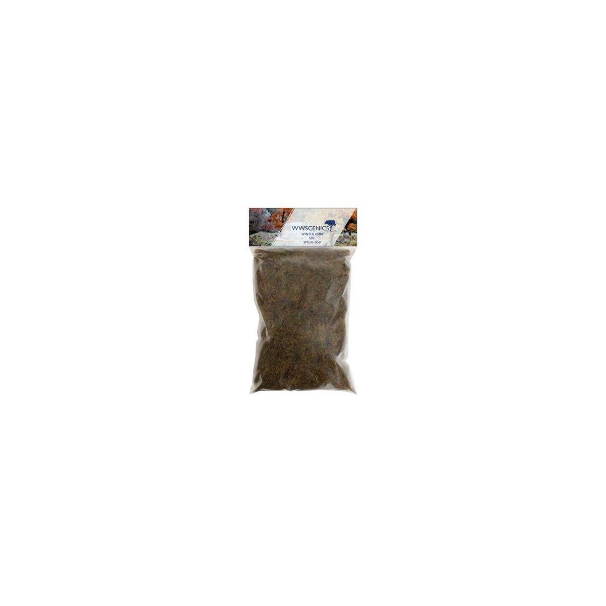 Static Grass 1/4′ 6mm Fibers -- Winter 1.8oz 50g, All Scales, Peco WSG6030