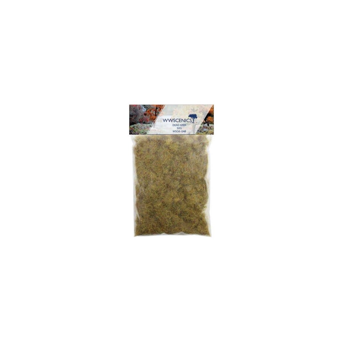 Static Grass 1/4′ 6mm -- Dead 1.8oz 50g, All Scales, Peco WSG6048