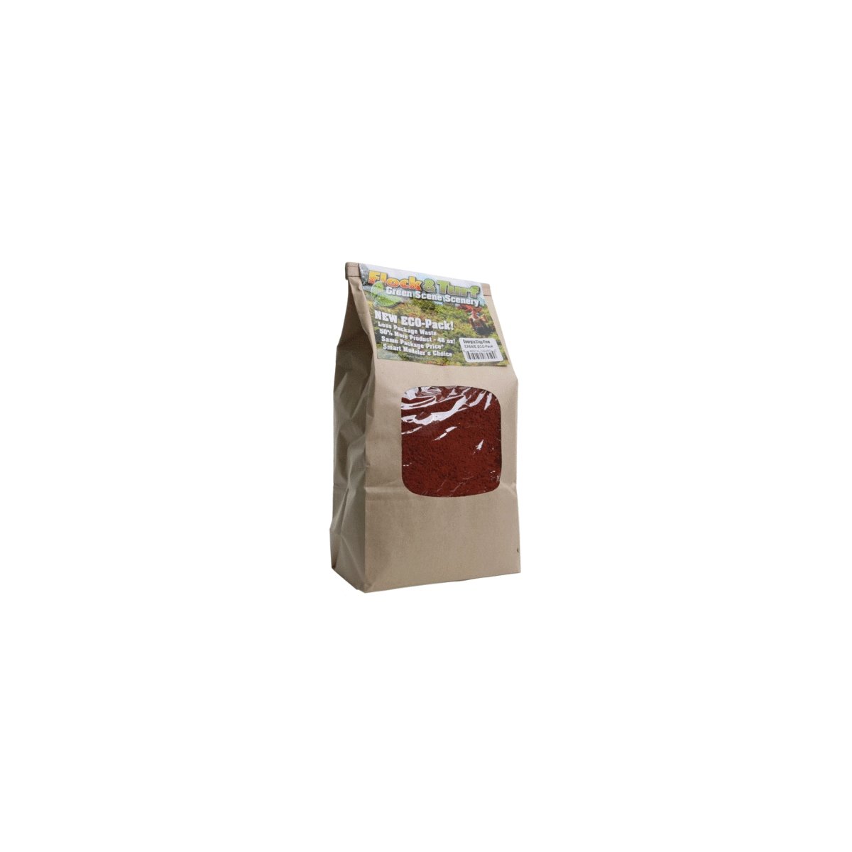Flock & Turf Ground Cover ECO Pack Bag - 48oz 1.4L -- Fine - Georgia Clay, All Scales, Scenic Express 840E