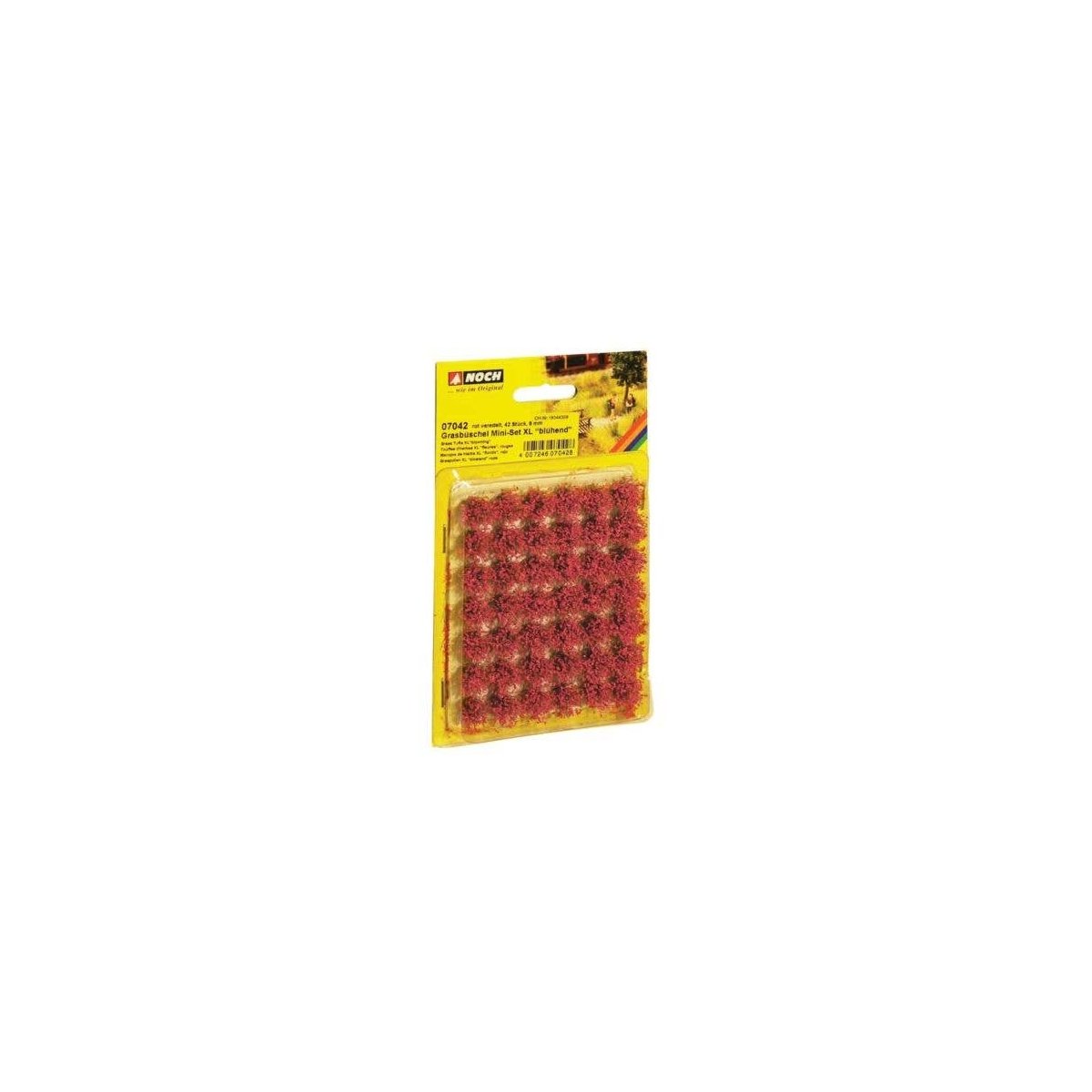 Grass Tufts XL -- Blooming Red Flowers 3/8′ 9mm Fiber Tufts pkg(42), All Scales, Noch Gmbh & Co 7042