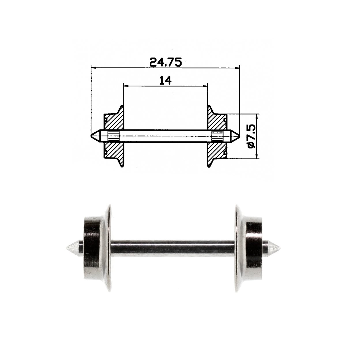 AC wheel set -- Wechselstrom-Radsatz -- HO - Roco 40184