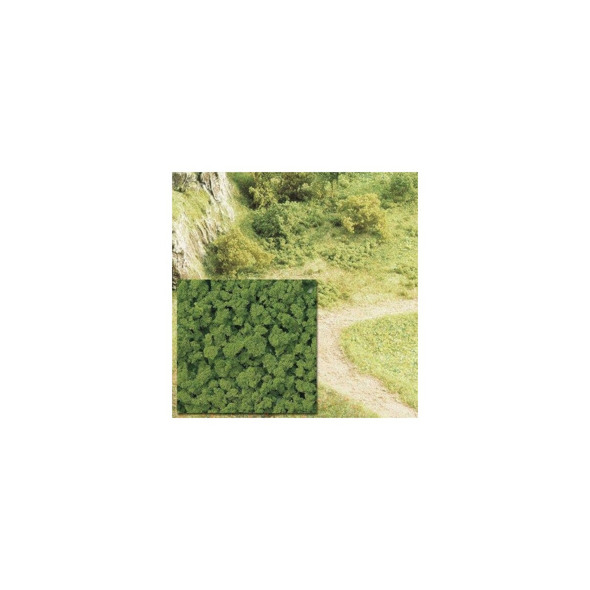 Foam Flock Ground Cover -- Spring Green 16-15/16oz 500ml, All Scales, Busch Gmbh & Co Kg 7361