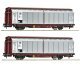 2-piece set: Sliding wall wagons, DB, HO, Roco 6600111