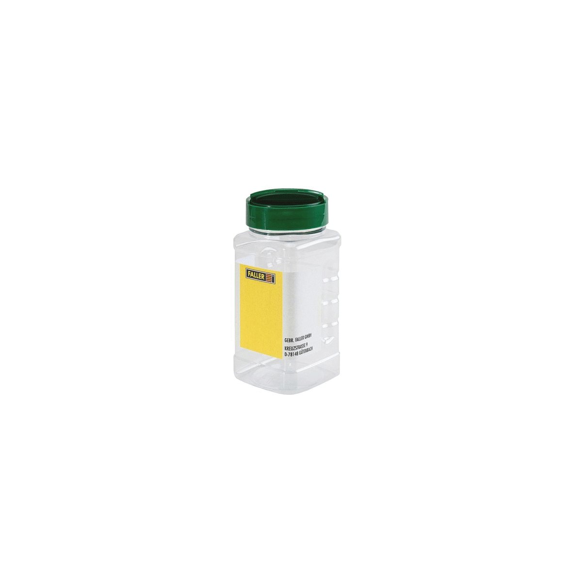 Empty Shaker Storage Bottle -- Clear w/Blank Label, All Scales, Faller Gmbh 171700