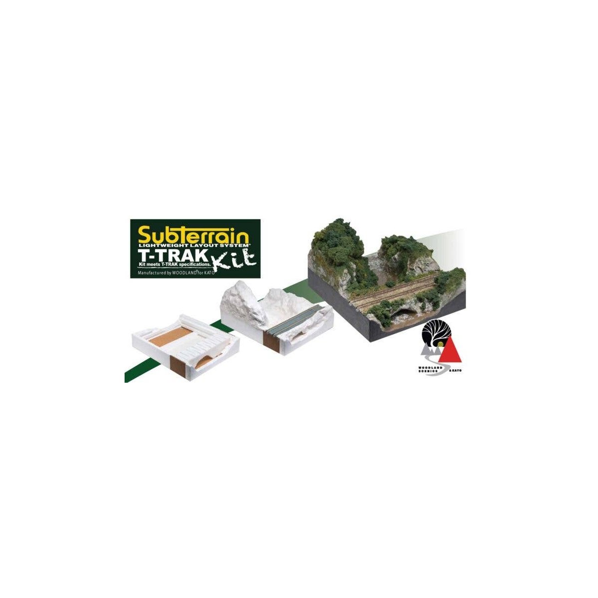 Woodland Scenics(R) Subterrain(R) T-Trak Module Kit with Unitrack -- Straight, N, Kato USA Inc K28885