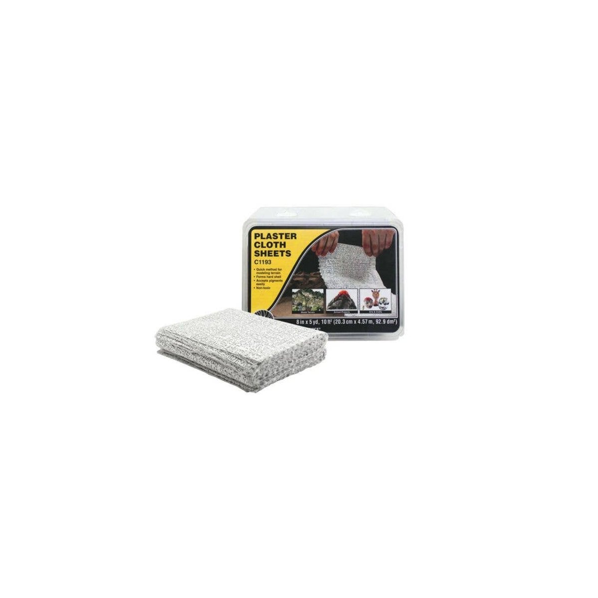 Plaster Cloth -- Sheets 8 x 12′ 19-13/16 sq.ft. 20.3 x 30.4cm, 183 sq.cm pkg(30), All Scales, Woodland Scenics 1193