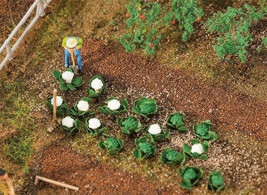 Cabbage & Cauliflower Heads -- 10 of Each, HO, Faller Gmbh 181257