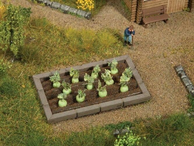 Garden Plot Edging Only -- Fits Noch Assembled Garden Plots, HO, Noch Gmbh & Co 13214