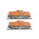 2 piece set: Diesel locomotives 111 018-8 and 111 019-6, DR, TT, Roco 7380011