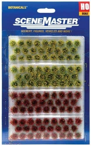 Grass Tufts - pkg(104) 1/4′ 0.6cm Tall -- Blooming Flowers, HO, Walthers SceneMaster 1105