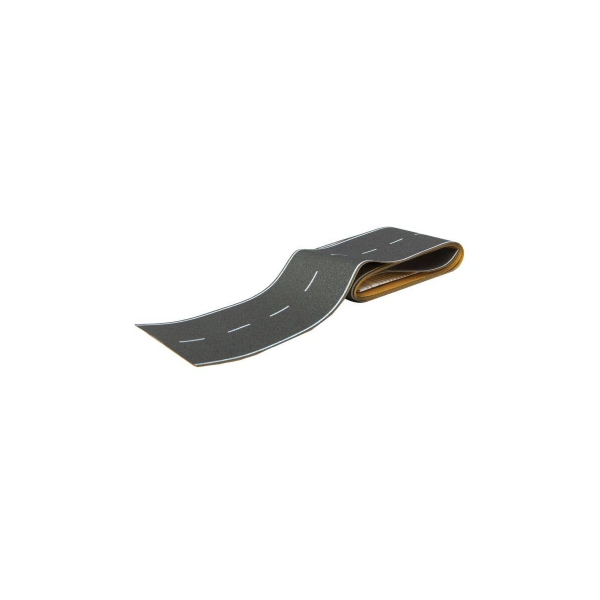 Flexible Self-Adhesive Paved Roadway -- Vintage Highway (White Dashed Centerline, White Soli, HO, Walthers SceneMaster 1250