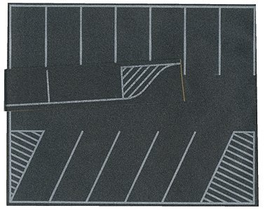 Flexible Paved Parking Lot - Self-Adhesive -- Gray, White Markings - 7-7/8 x 6-3/16′ 20 x 16c, HO, Busch Gmbh & Co Kg 9713