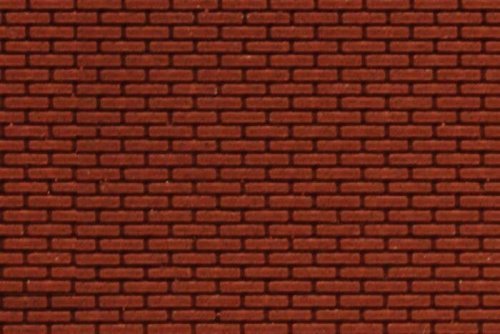 Flexible Dark Red Brick Pavers Sheet pkg(2) -- Small for HO & N Scales - 3-3/4 x 12′ 9, All Scales, Chooch Enterprises 8667