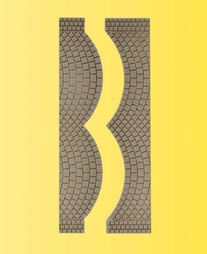 Cobblestone Street Section End Pieces -- 11/16 x 3-1/8′ 1.7 x 8cm, 2 of Each, HO, Vollmer Gmbh 48244