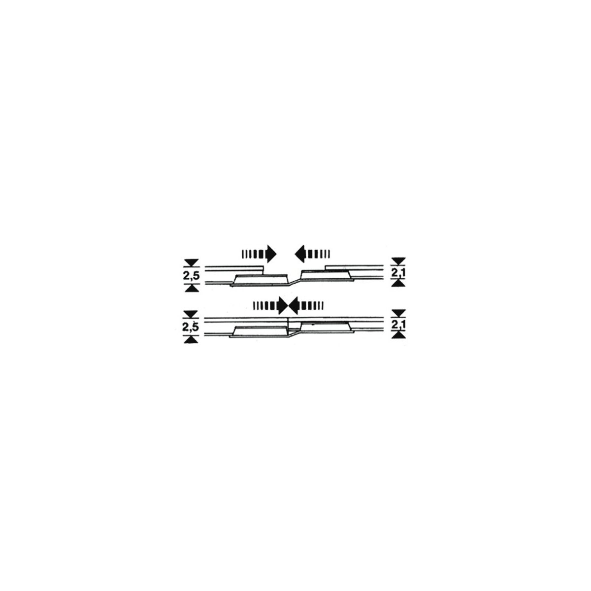 Transition rail joiners, HO, Roco 6437