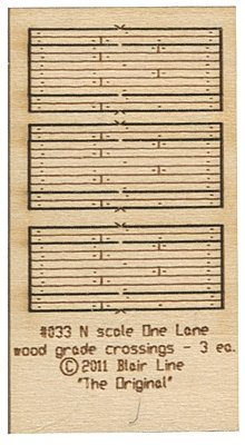 Wood Grade Crossing pkg(3) -- One Lane, N, Blair Line 33