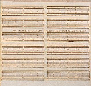 Two-Lane Wood Grade Crossing -- Kit (Laser-Cut Wood) pkg(12), N, Blair Line 18