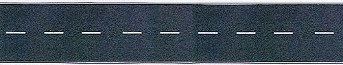 Flexible Self Adhesive 2-Lane Paved Highway -- Straight (white markings) 48′ 120cm, HO, Busch Gmbh & Co Kg 9710