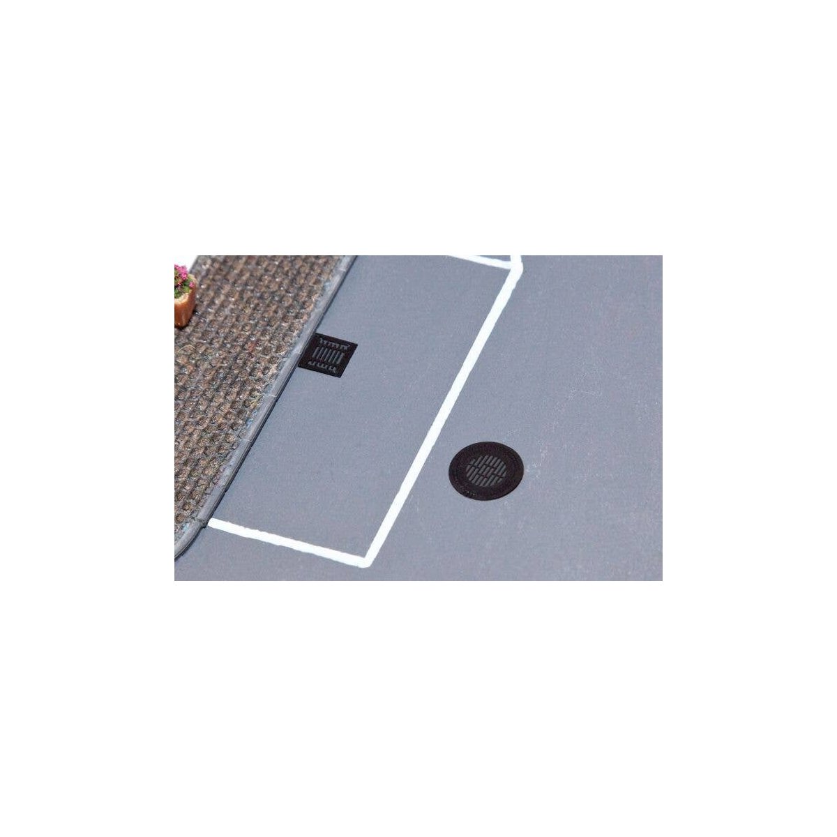 Manhole Covers & Sewer Grates -- Etched-Metal - 4 Manhole Covers & 6 Sewer Grates, HO, Walthers SceneMaster 4123