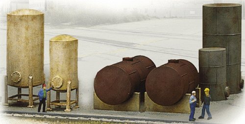 Industrial Tanks Detail Set -- Kit, HO, Walthers Cornerstone 3197