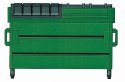Trash/Recycling Dumpster -- Kit (green) pkg(3), HO, Hi-Tech Details 8002