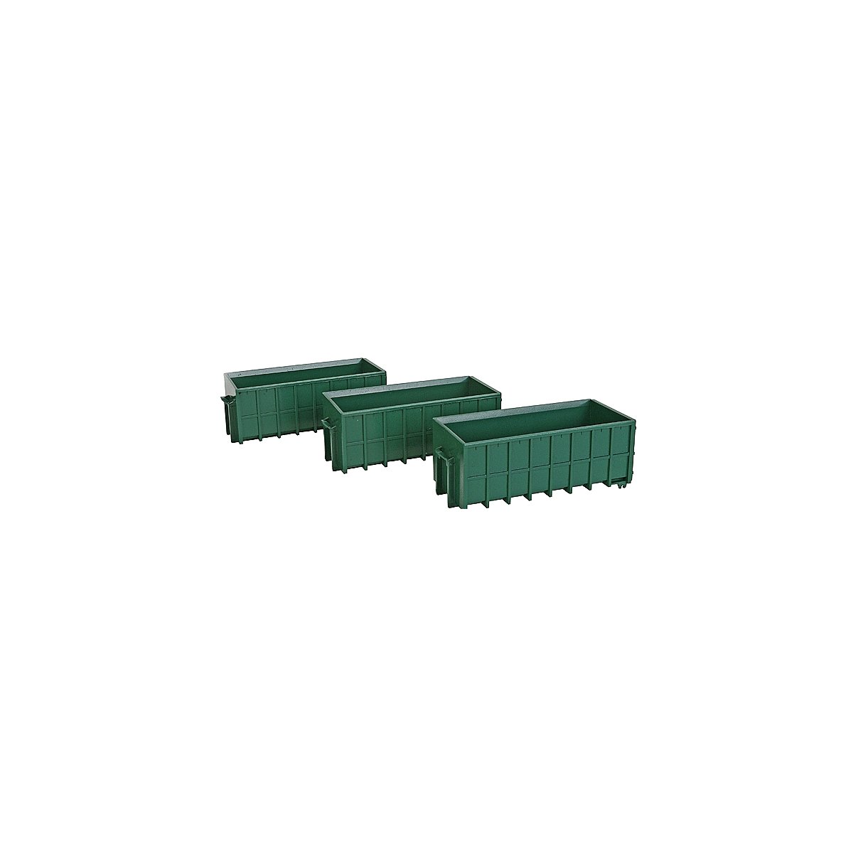 Large Dumpsters - Assembled -- Green pkg(3), HO, Walthers SceneMaster 4100