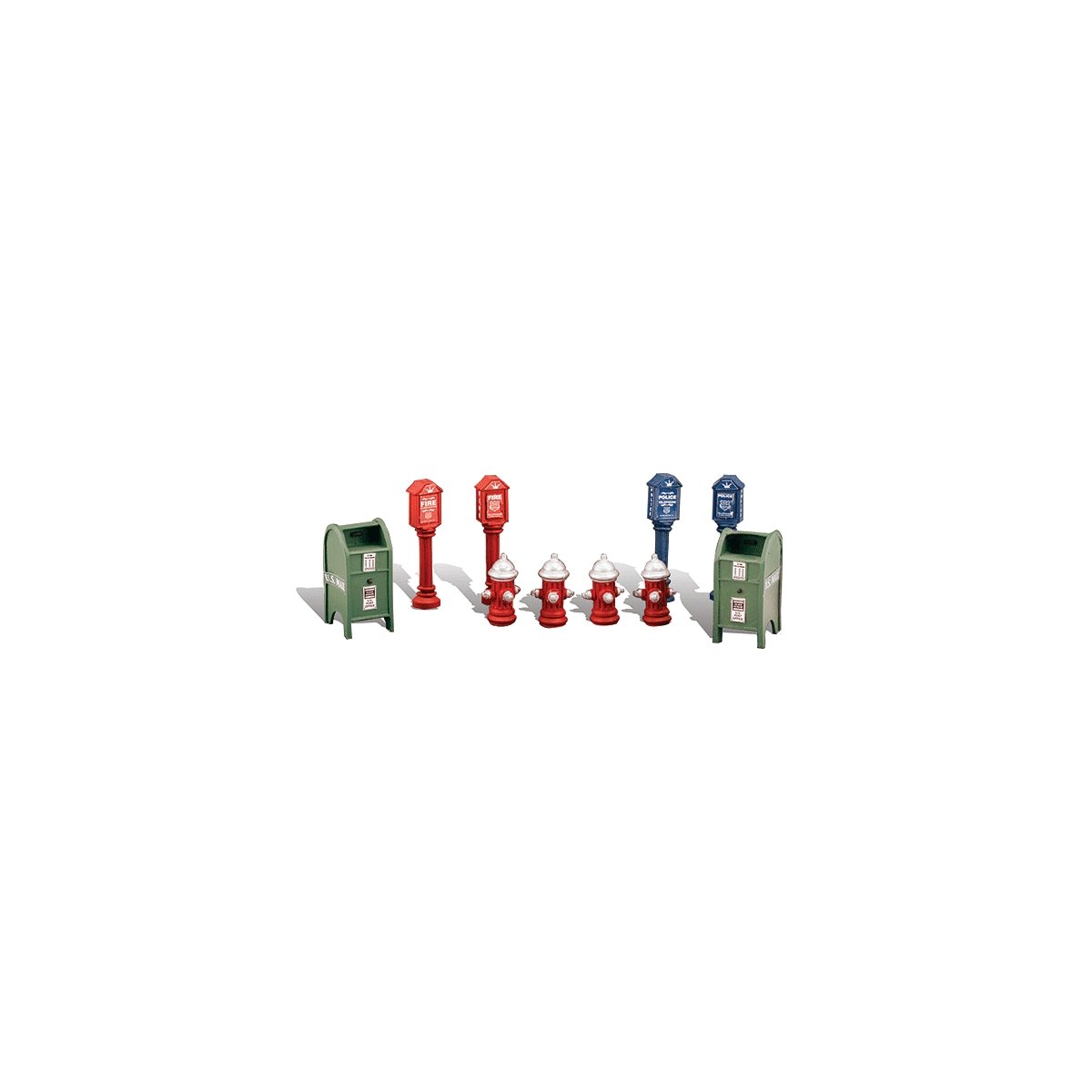 Scenic Accents(R) -- Street Items pkg(10), HO, Woodland Scenics 1960