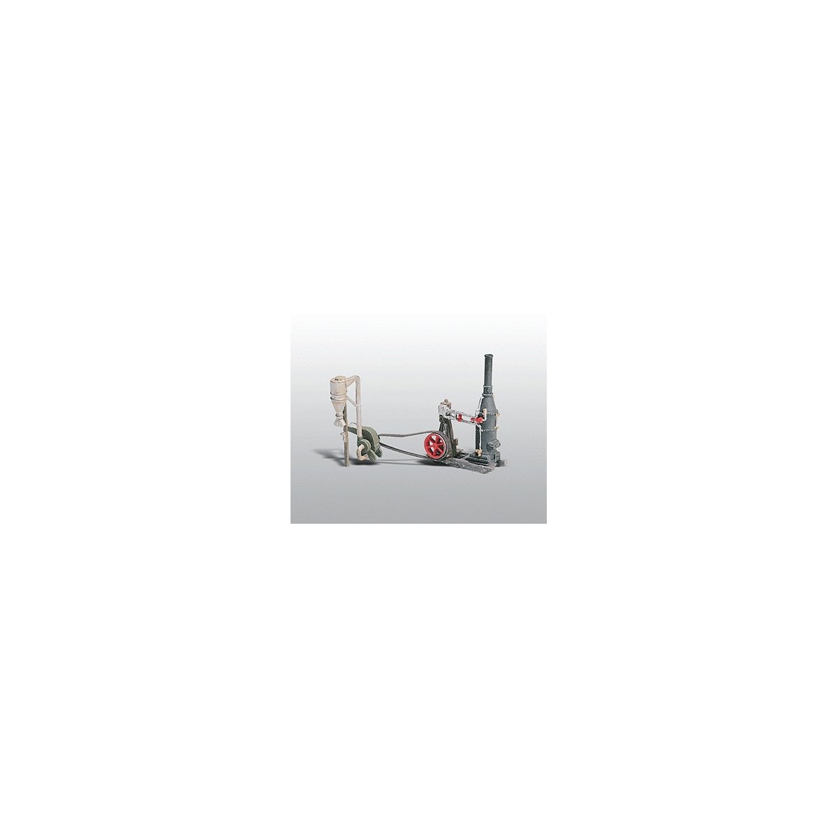 Farm Machinery (Unpainted Metal Castings) -- Steam Engine & Hammer Mill, HO, Woodland Scenics 229