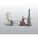 Farm Machinery (Unpainted Metal Castings) -- Steam Engine & Hammer Mill, HO, Woodland Scenics 229