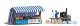 Two Outdoor Market Stalls - Laser-Cut Kit -- Organic Veg & Smoked Fish (German Signs), 2 Unpai, HO, Busch Gmbh & Co Kg 1823