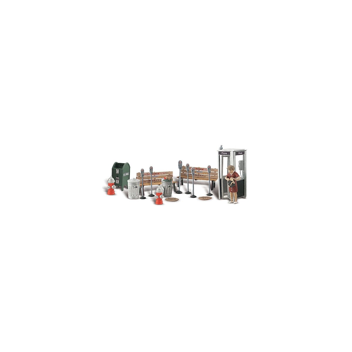 Scenic Accents(R) -- Street Accessories pkg(18), O, Woodland Scenics 2764