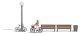 Shopping for Veggies - Action Set -- 2 Benches, Garbage Can, Figure, 2 Bicycles, Nonworking Pa, HO, Busch Gmbh & Co Kg 7997