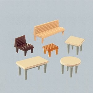Furniture -- 7 Tables, 24 Chairs, 12 Benches, N, Faller Gmbh 272440