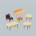 Furniture -- 7 Tables, 24 Chairs, 12 Benches, N, Faller Gmbh 272440