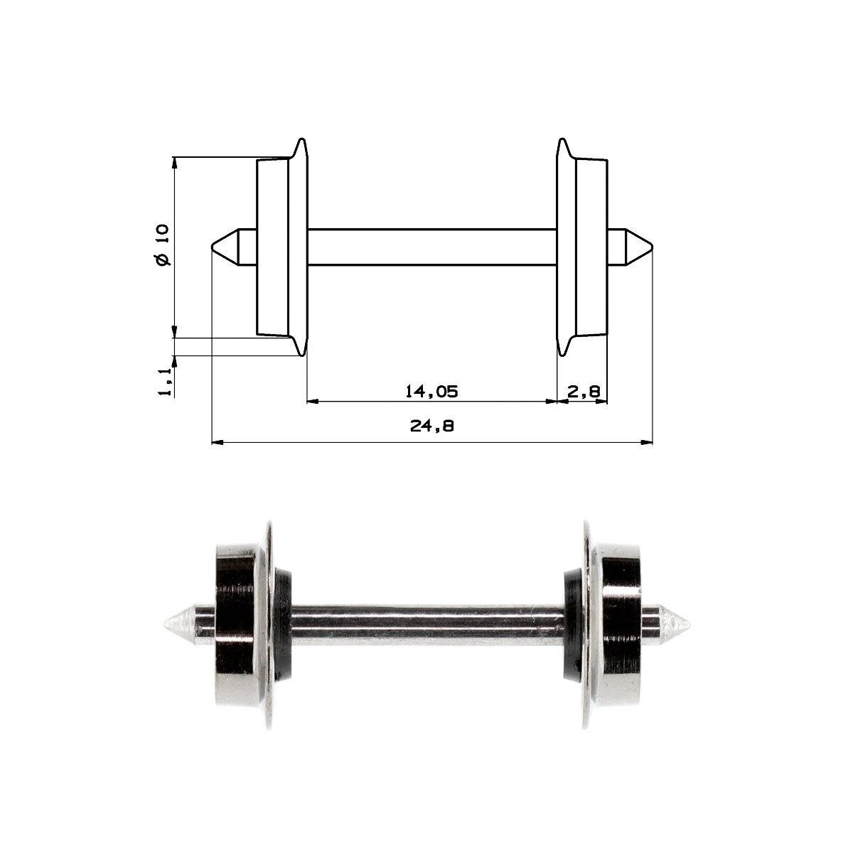 AC wheel set -- Wechselstrom-Radsatz -- HO - Roco 40178