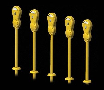 Parking Meter pkg(14) -- Yellow, HO, Hi-Tech Details 8005