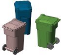 96-Gallon Wheeled Trash & Recycling Bin -- Kit (blue) pkg(6), HO, Hi-Tech Details 8007