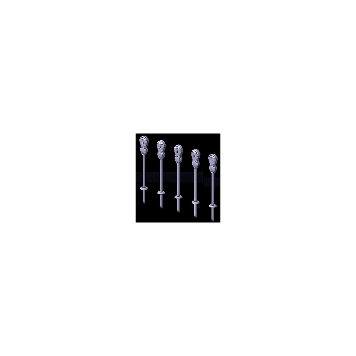 Parking Meters pkg(14) -- Silver, N, Hi-Tech Details 3003