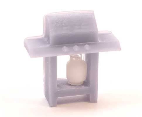 Grill with Attached Lid and Propane Tank, HO, All Scale Miniatures 871864