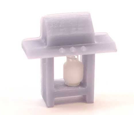 Grill with Lid Attached and Propane Tank, N, All Scale Miniatures 1601864