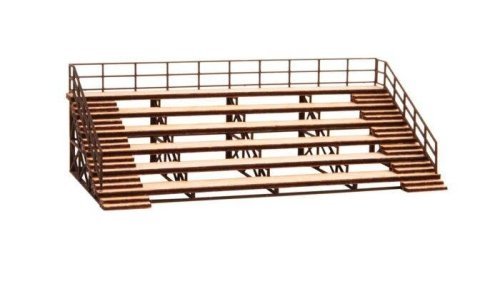 Grandstand Bleachers -- Laser-Cut Kit - 5-1/4 x 2-11/16 x 1-3/4′ 13.4 x 6.9 x 4.4cm, HO, Noch Gmbh & Co 66829