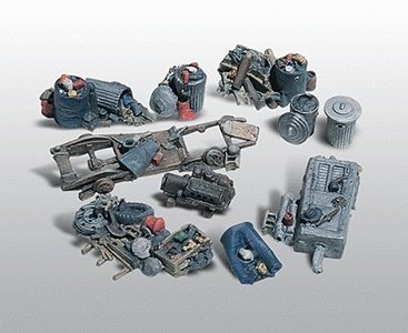 Scenic Details(R) (Unpainted Metal Castings) -- Assorted Junk Piles, HO, Woodland Scenics 205