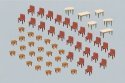 7 Tables and 48 Chairs, HO, Faller Gmbh 180438