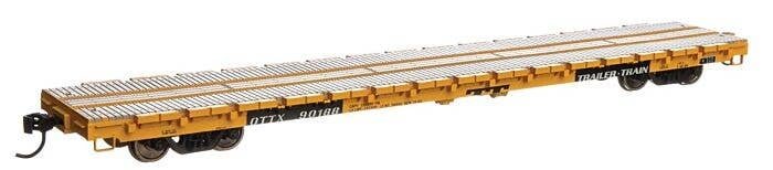 60′ Pullman-Standard Flatcar - Ready to Run -- Trailer-Train OTTX 90188 (Farm machinery yellow, black, white), HO, WalthersMai
