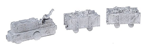 M-Trak(TM) Equipment -- Mine Engine (Unpowered) with Driver & Two 4-Ton Cars, N, The N Scale Architect 20012