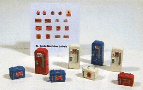 Soda Machine Set pkg(8), N, Railway Express Miniatures 2191